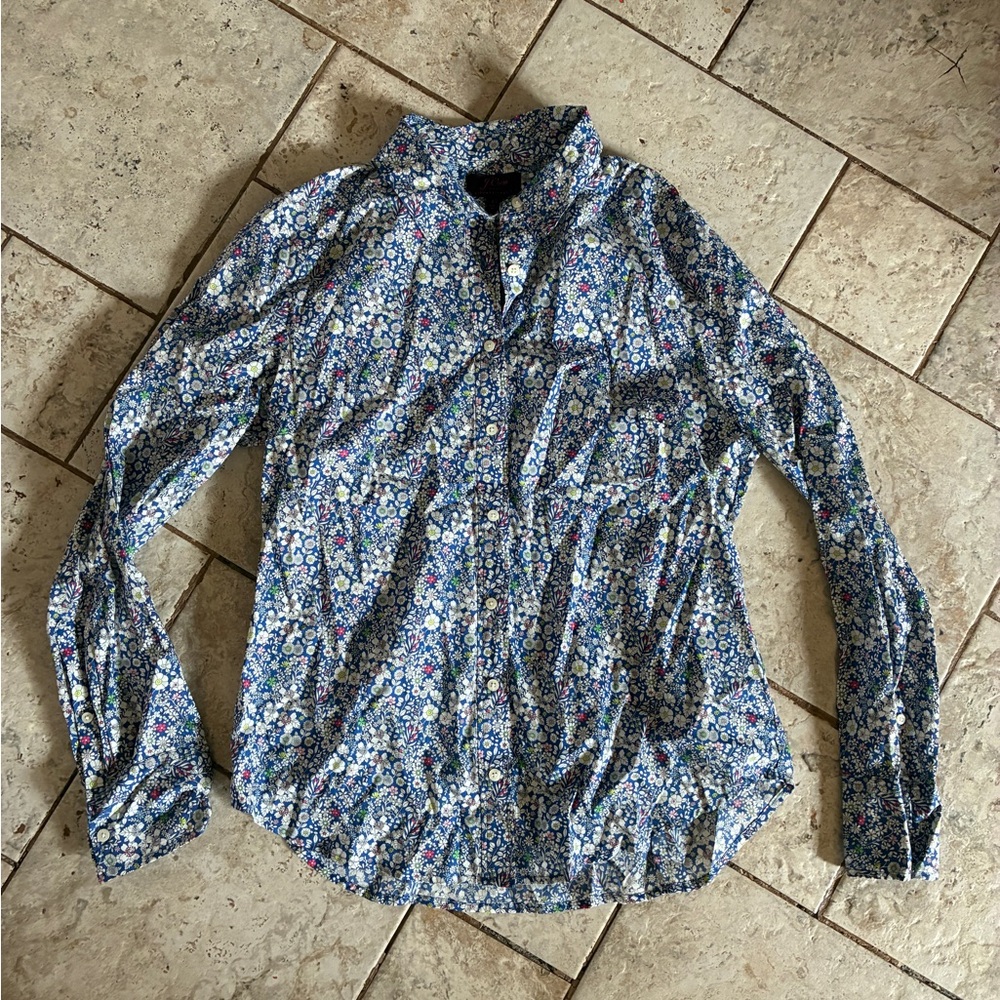 J Crew Liberty Floral Button-Up Blouse